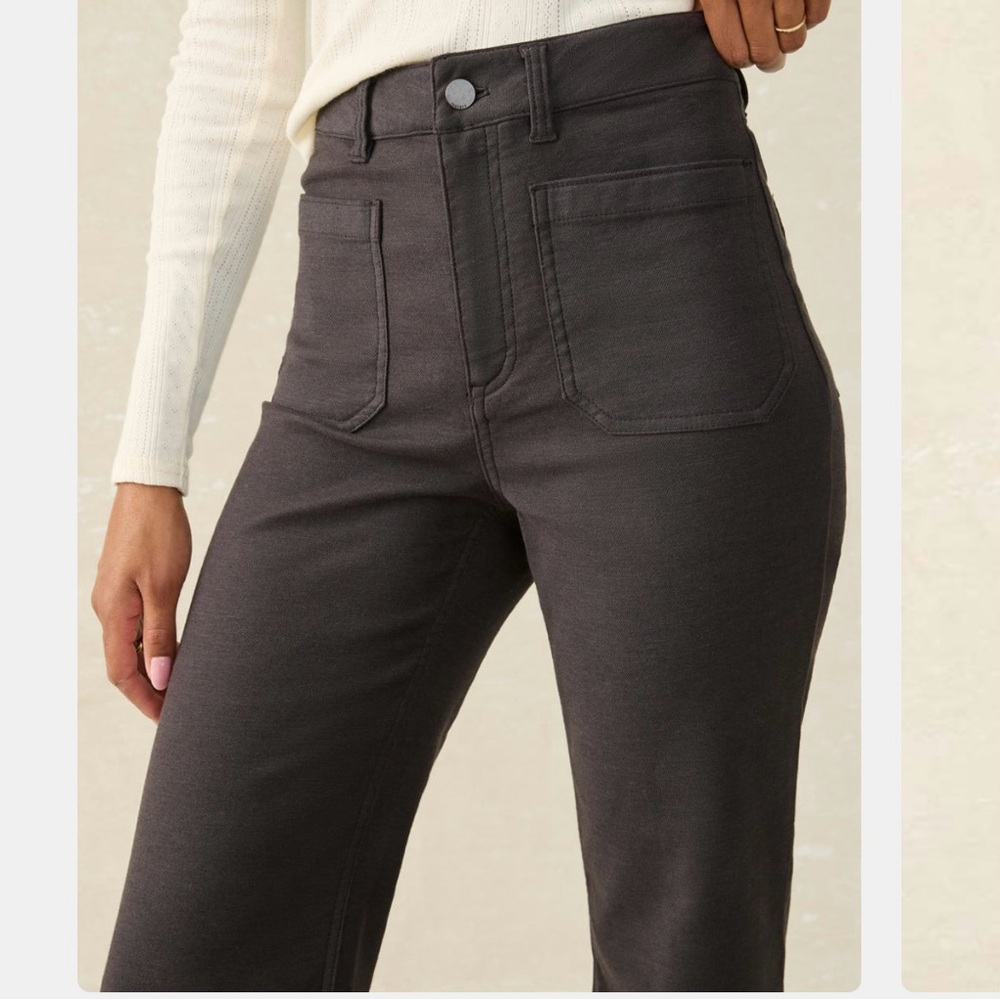 FAHERTY Stretch Terry Jeans Slim flare leg Grey Sz 27 NWOT